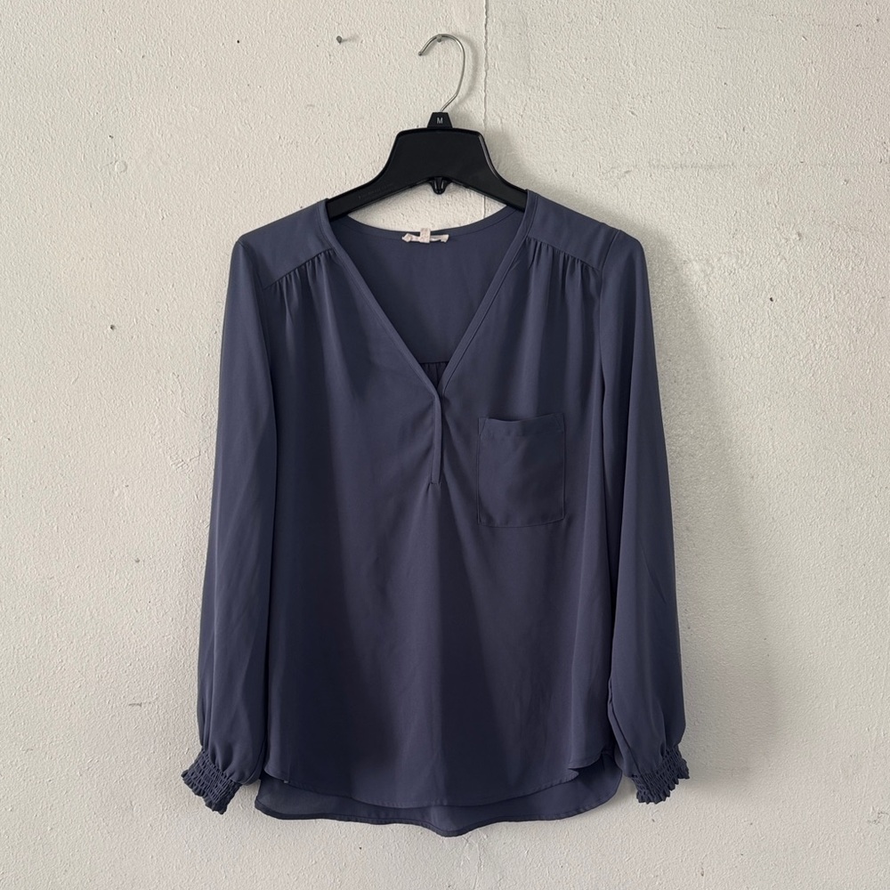 Elegant Women's Blouse in Deep Blue